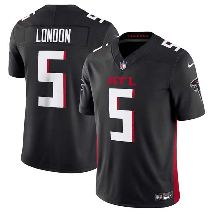 Men & Women & Youth Atlanta Falcons #5 Drake London Black 2023 F.U.S.E. Vapor Untouchable Limited Stitched Football Jersey